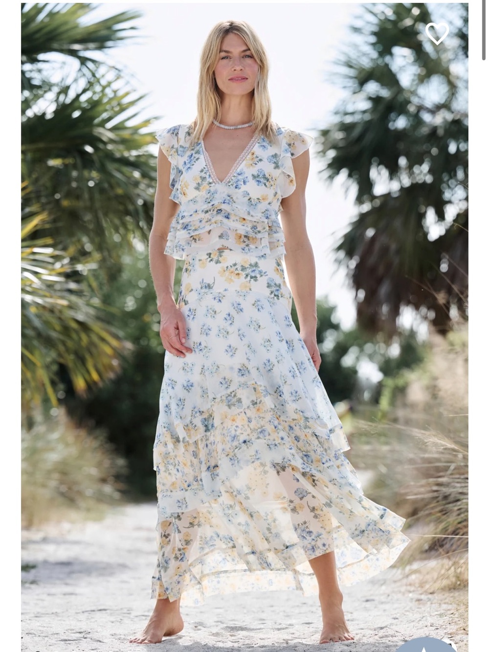 Altar’d State Emmalyn Ruffle Maxi Skirt NWT Floral Tiered Maxi Skirt - Picture 3 of 6
